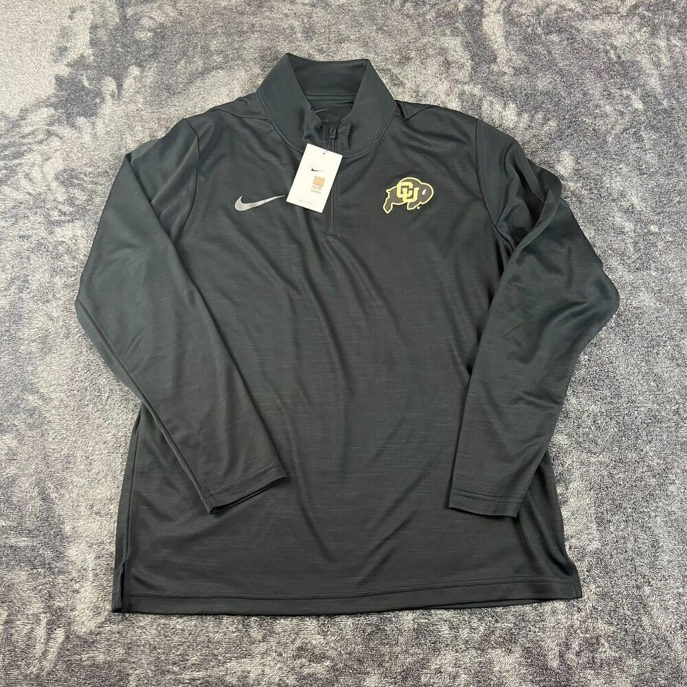 Nike Colorado Buffaloes 1/4 Zip Intensity Jacket Mock Neck Black Men's L NWT